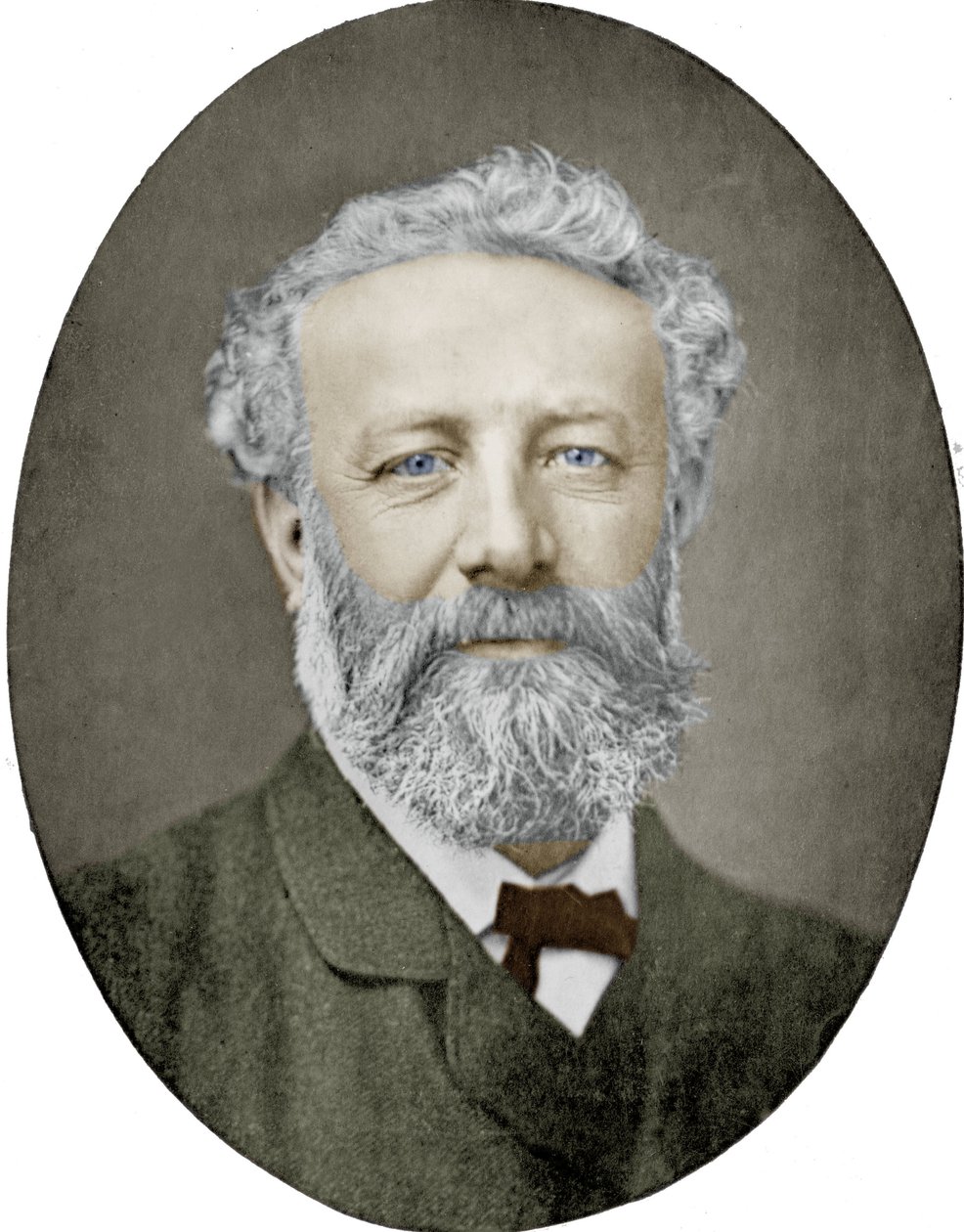 Jules Verne (1828-1905) romanziere francese, fotografia di Nadar, immagine colorata da (1820 1910) Nadar