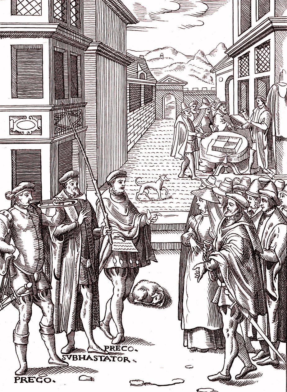 Il banditore che suona la tromba da (after) Flemish School