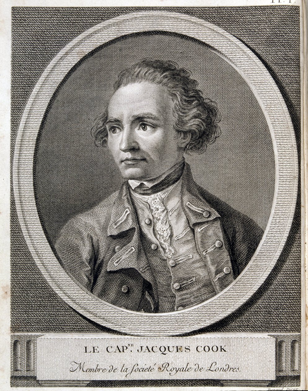 Capitano James Cook, membro della Royal Society di Londra da (after) French School