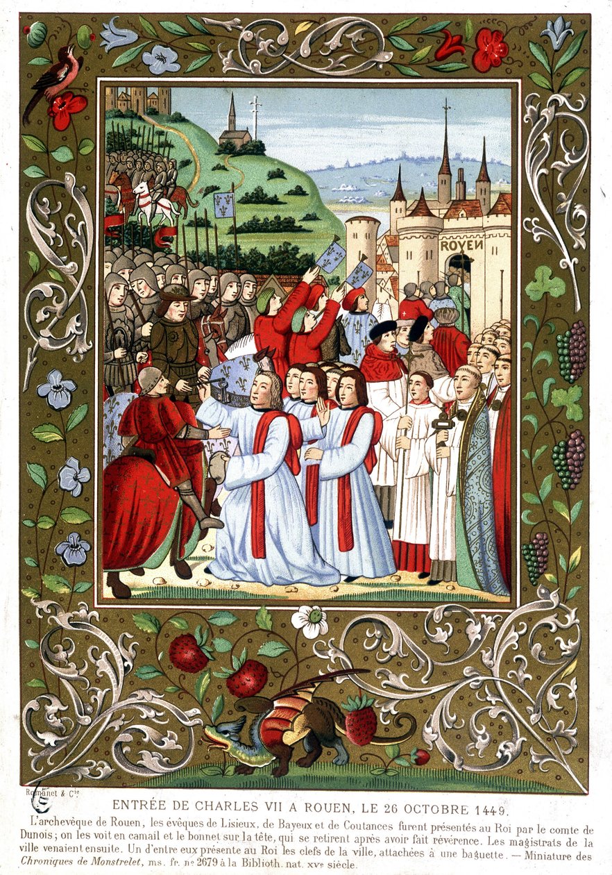 Ingresso di Carlo VII a Rouen, 26 ottobre da (after) French School