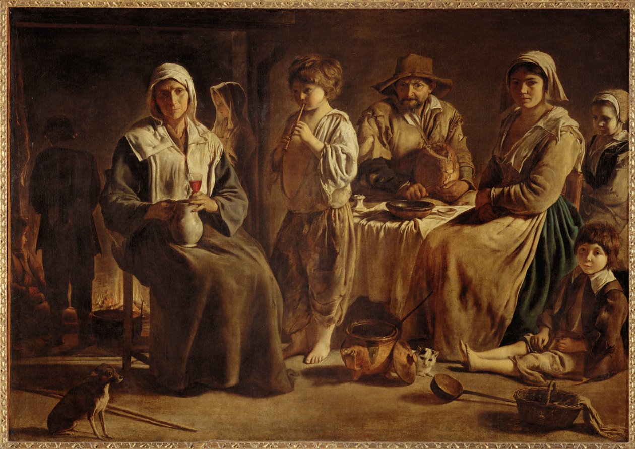 Famille de paysans dans un interieur Una famiglia di agricoltori nella loro casa colonica ... da (after) Le Nain Brothers