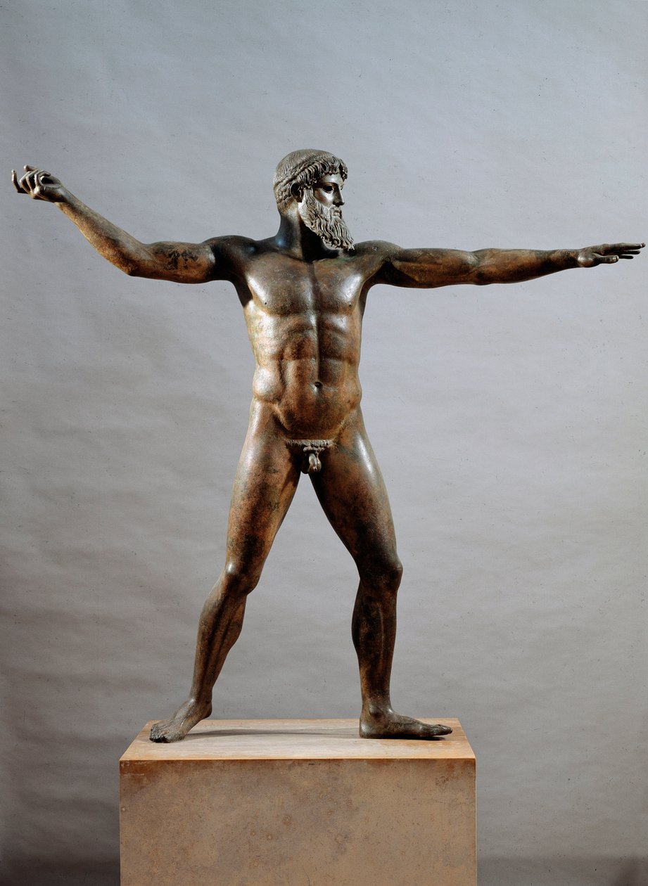Arte greca: statua di bronzo chiamata il dio di Capo Artemision attribuita allo scultore Kalamis da (attr. to) Kalamis