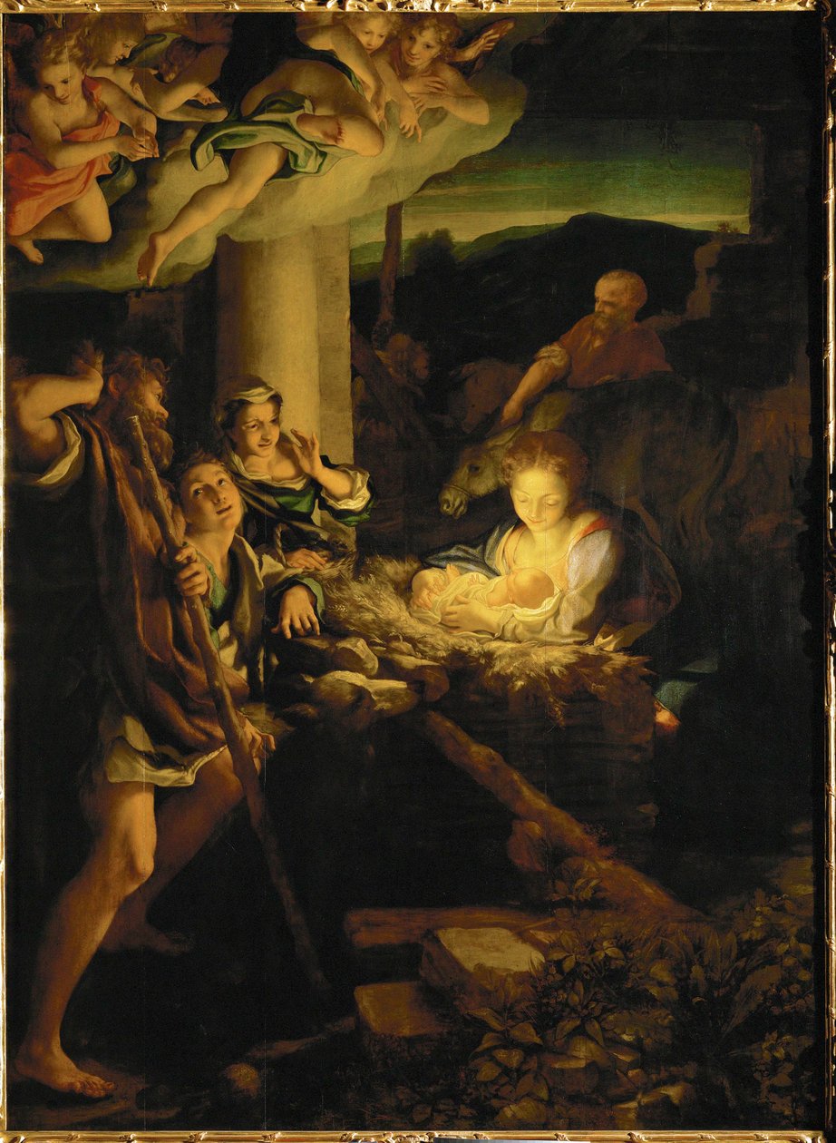 Notte Santa. Adorazione dei pastori (dipinto su legno di pioppo) da (c.1489-1534) Correggio