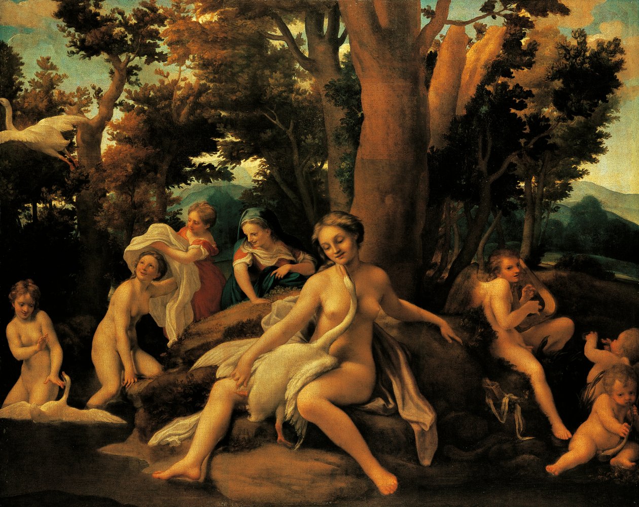 Leda da (c.1489 1534) Correggio