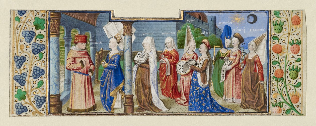 La filosofia presenta le sette arti liberali a Boezio da (fl.1450 75) Master of Coetivy