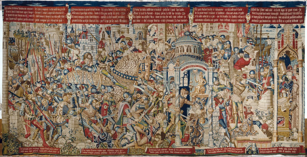La guerra di Troia: La distruzione di Troia, c.1470 da (fl.1450 75) Master of Coetivy