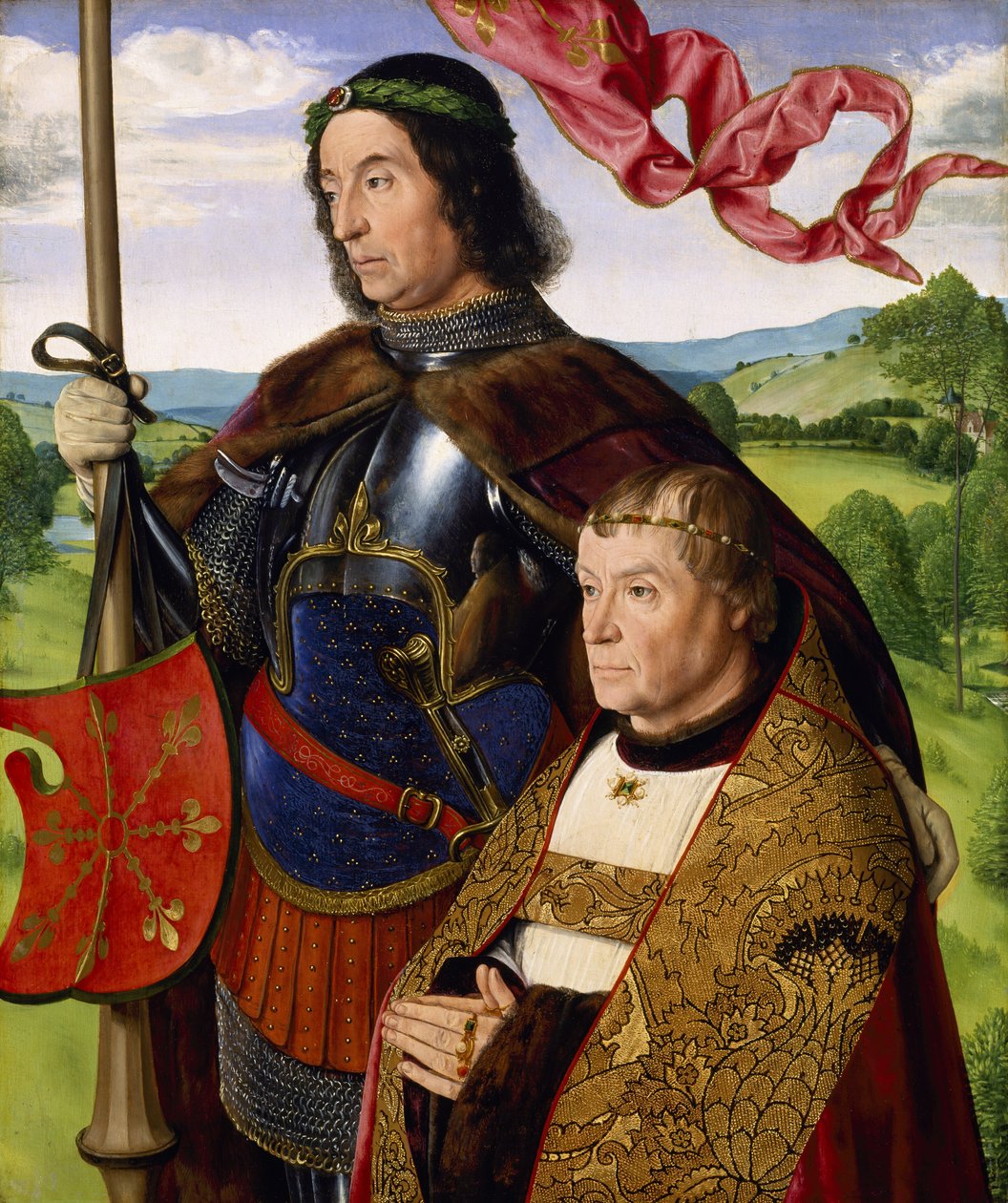San Maurizio (o San Vittore) con un Donatore, c.1500-05 da (fl.c.1483 c.1529) Master of Moulins