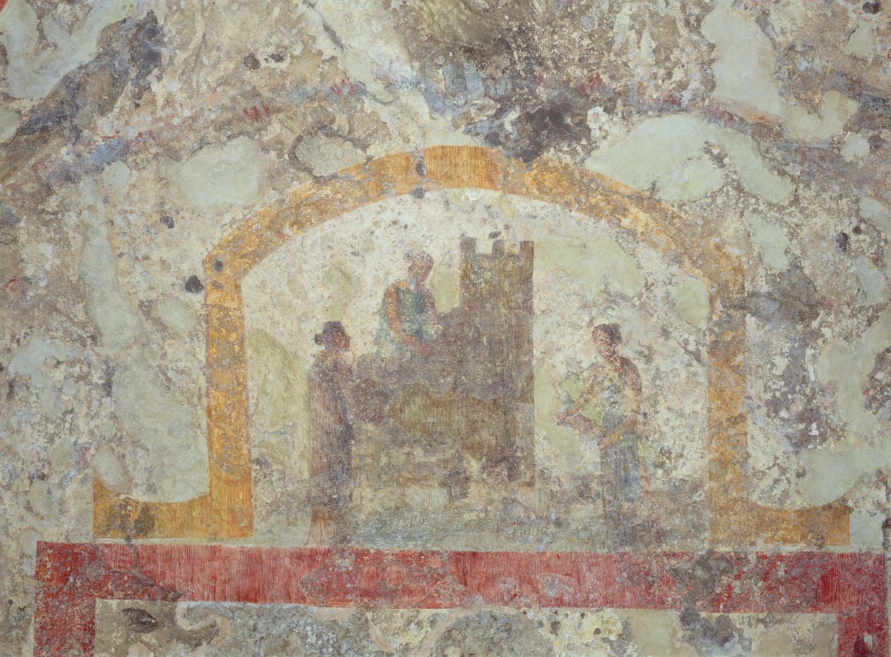 Una volta decorata dal vestibolo del livello superiore delle catacombe da Unknown