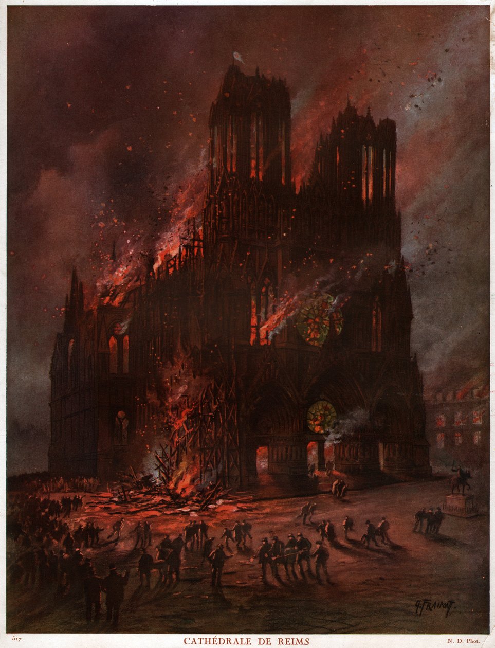 Cattedrale di Reims in fiamme da Unknown
