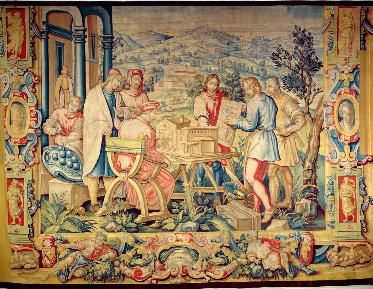 Cosimo il Vecchio che ispeziona il modello della Badia Fiesolana di Benedetto di Michele Squilli c.1560s da Unknown