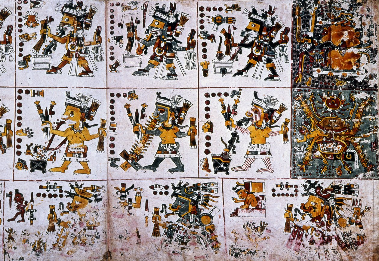 Dettaglio da una copia facsimile di una pagina del Codice Borgia da Unknown