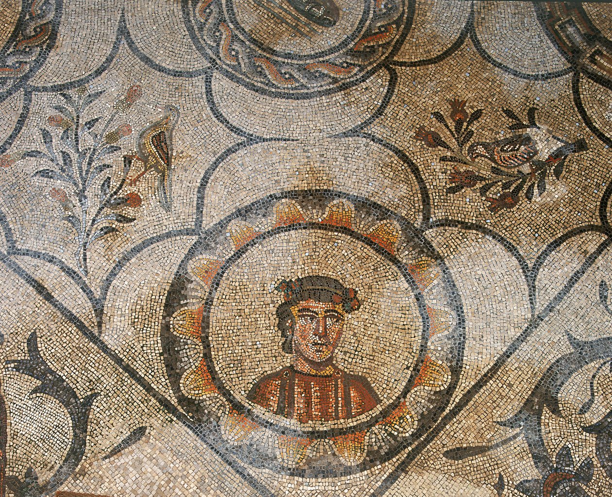 Dettaglio del pavimento della Basilica paleocristiana di Aquileia, Udine da Unknown