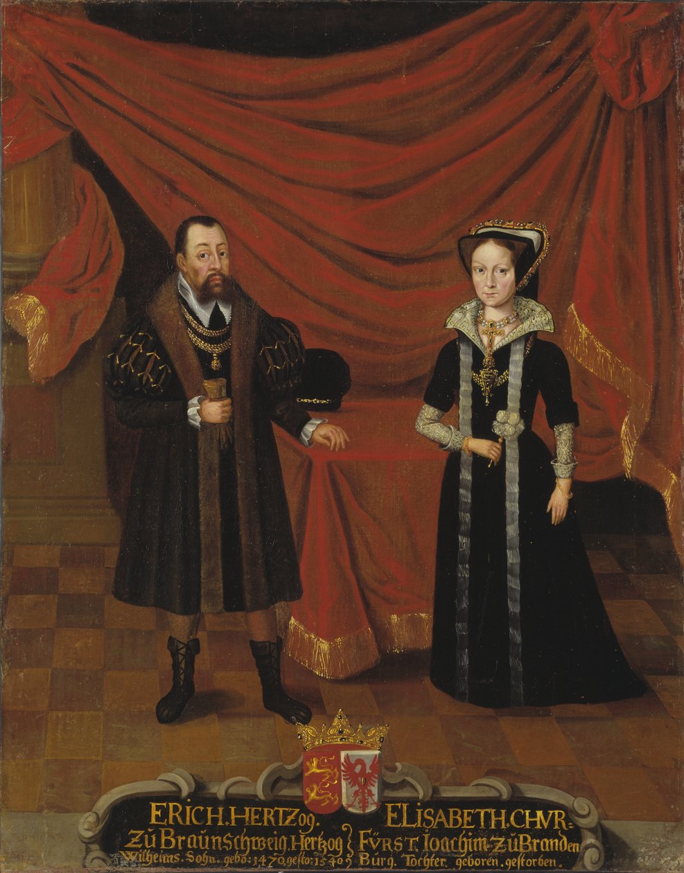 Duca Erik I di Brunswick-Calenberg e la sua seconda moglie Elisabetta, principessa di Brandeburgo, c.1530 da Unknown