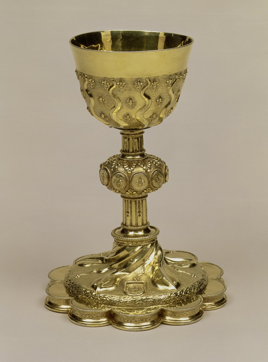 Calice in argento dorato di Francesco I su un piede decafoil con lo stemma di Fabius Mirto Frangipani (1514-87) Arcivescovo di Nazareth, realizzato a Parigi, 1532-33 da Unknown
