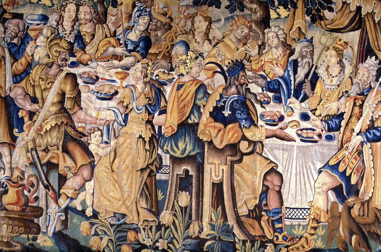 Indre & Loire N* 114 - Chateau de Chinon - “Il pasto degli dei” - Arazzo fiammingo del XVII secolo da Unknown