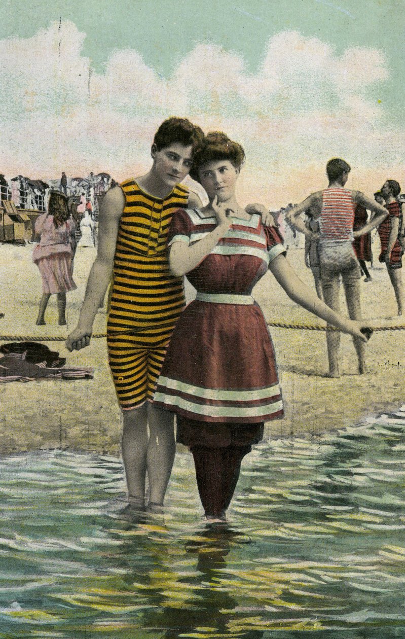 Amanti sulla spiaggia c.1900 da Unknown