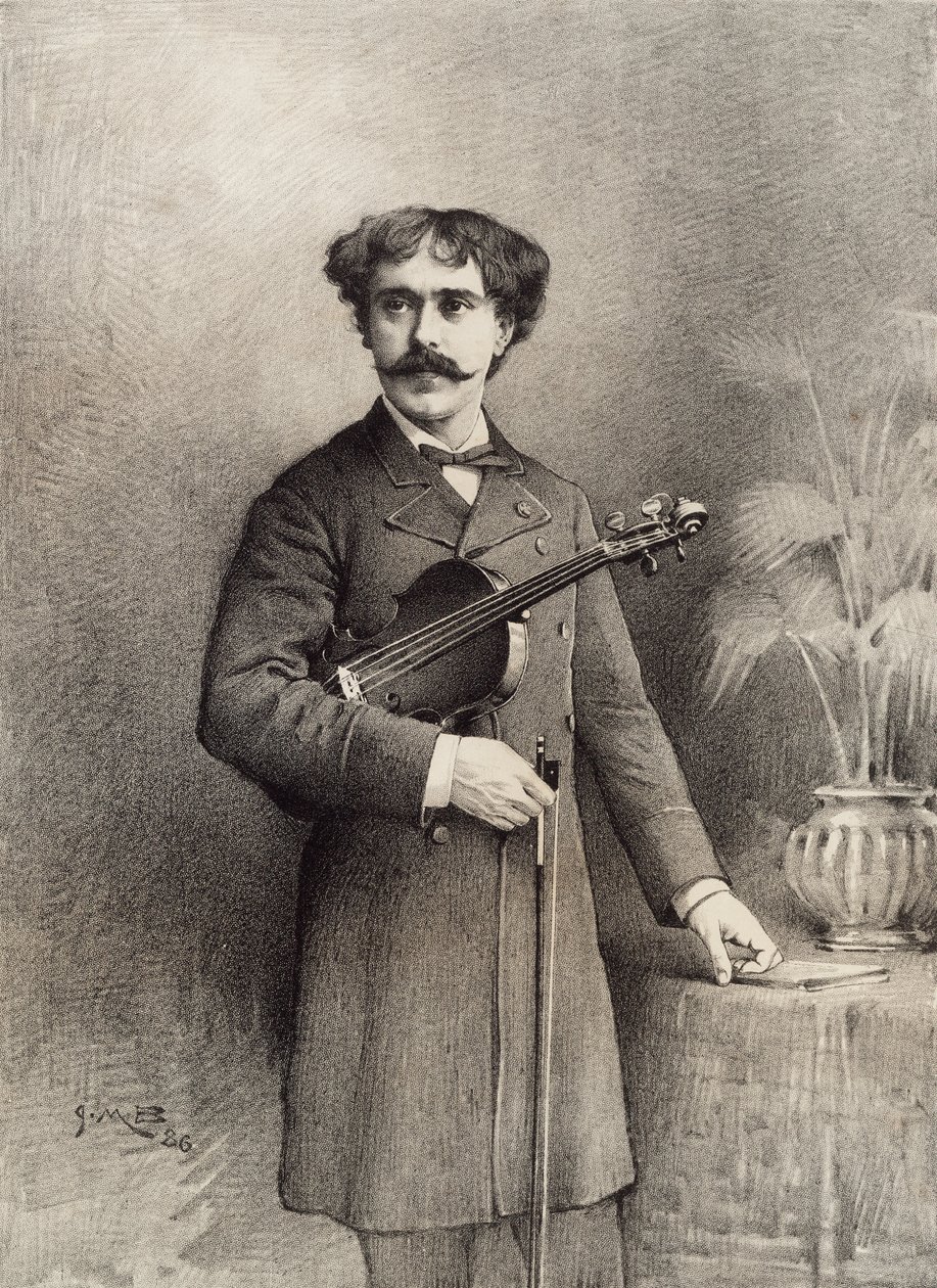 Pablo de Sarasate con violino da Unknown