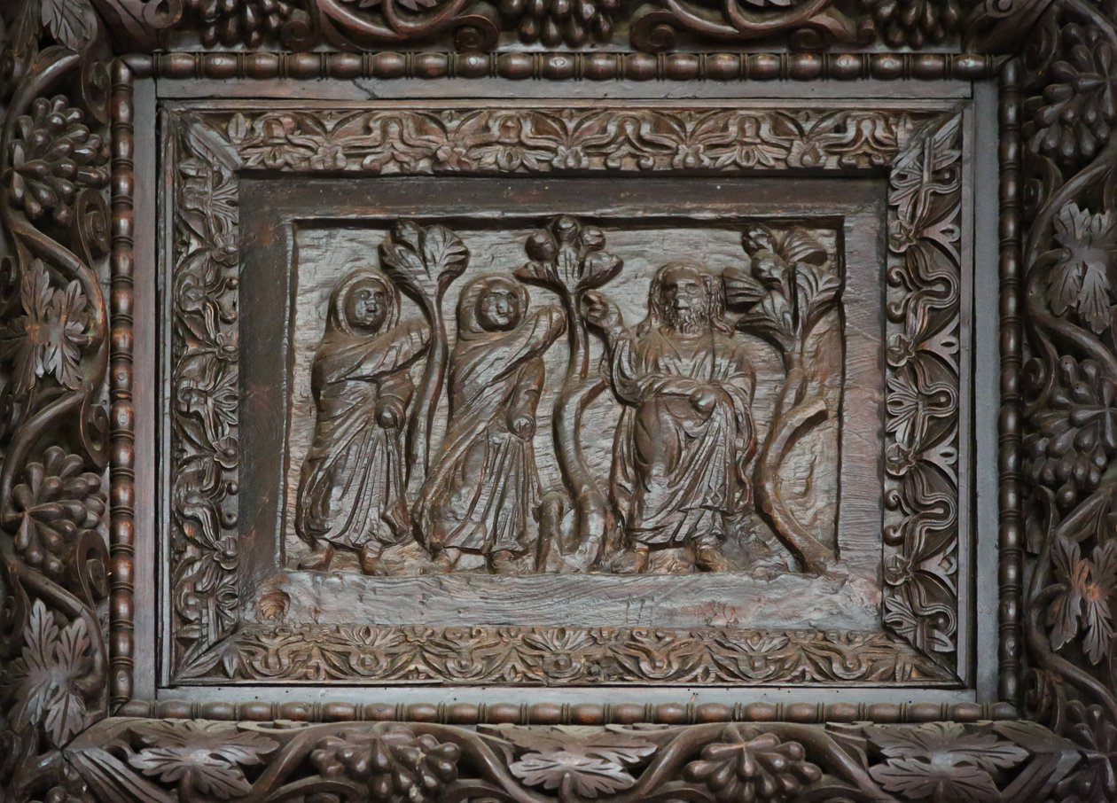 Pannello dalla porta del V secolo: Cristo appare alle Sante Donne al sepolcro da Unknown