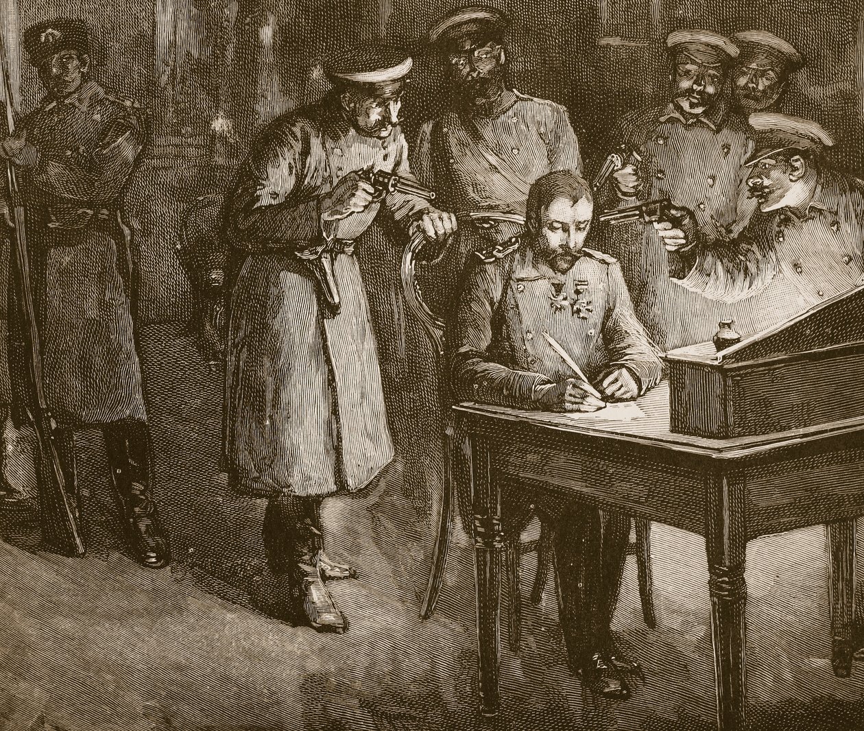 Il principe Alessandro firma la sua abdicazione, 1886 da Unknown