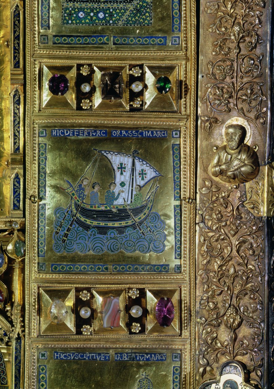 Insediamento del corpo di San Marco, pannello di smalto dalla Pala d