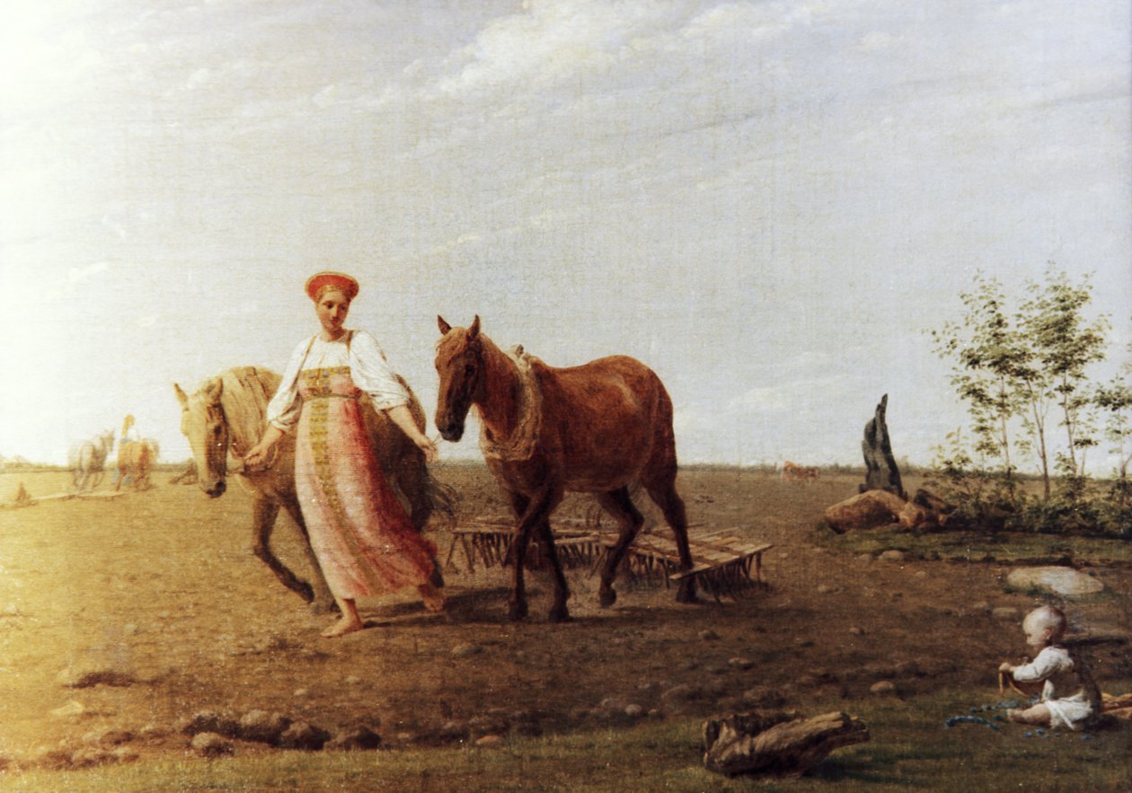 Aratura primaverile di Aleksej Venecianov (1780 - 1847) da Unknown