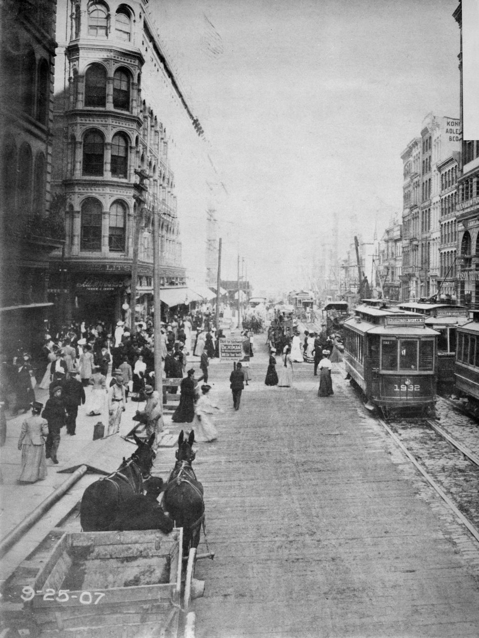 Market Street guardando a est dalla 7th Street, Filadelfia, 1907 da American Photographer