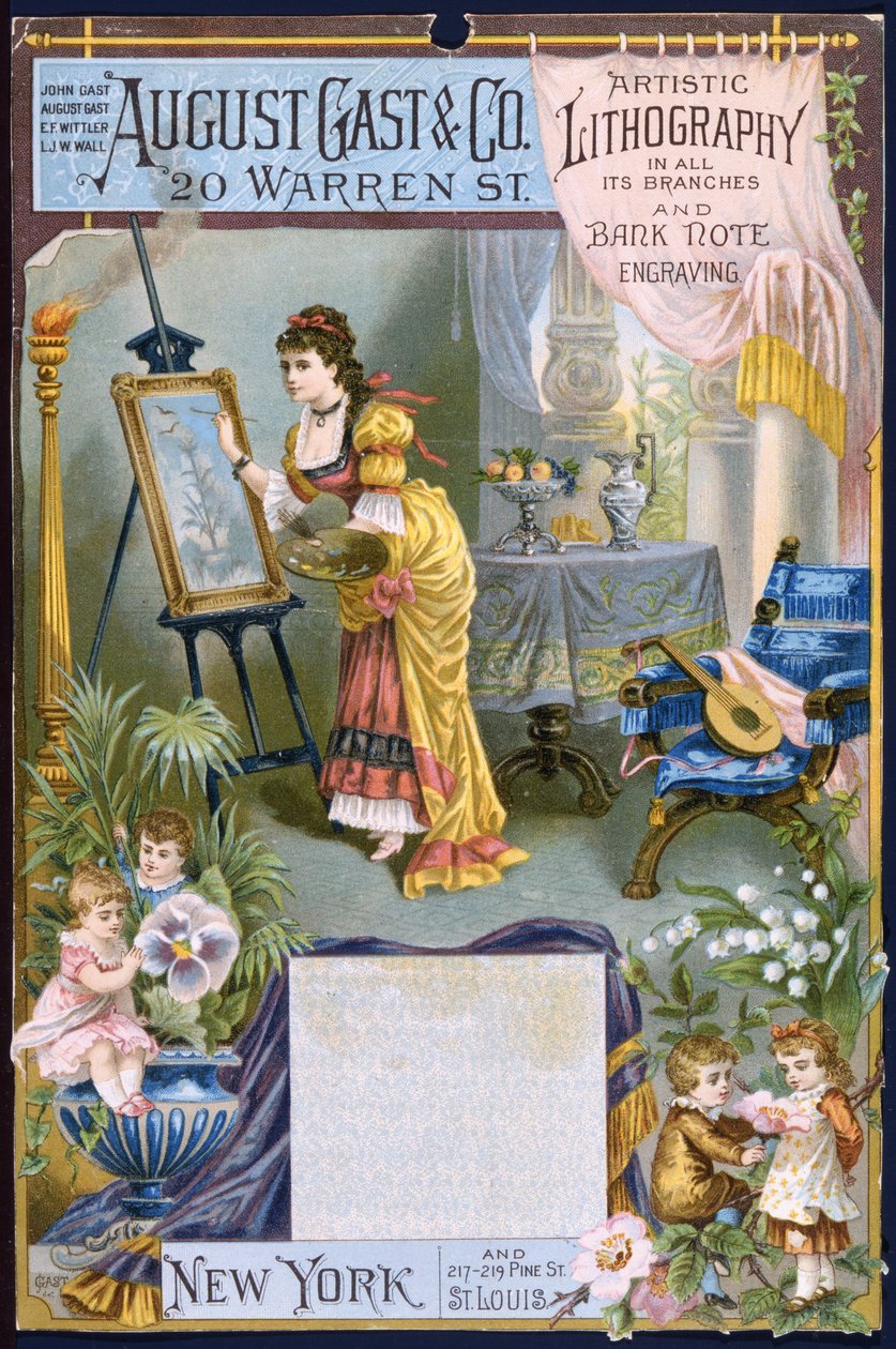 August Gast & Co., Litografia artistica e incisione di banconote da American School