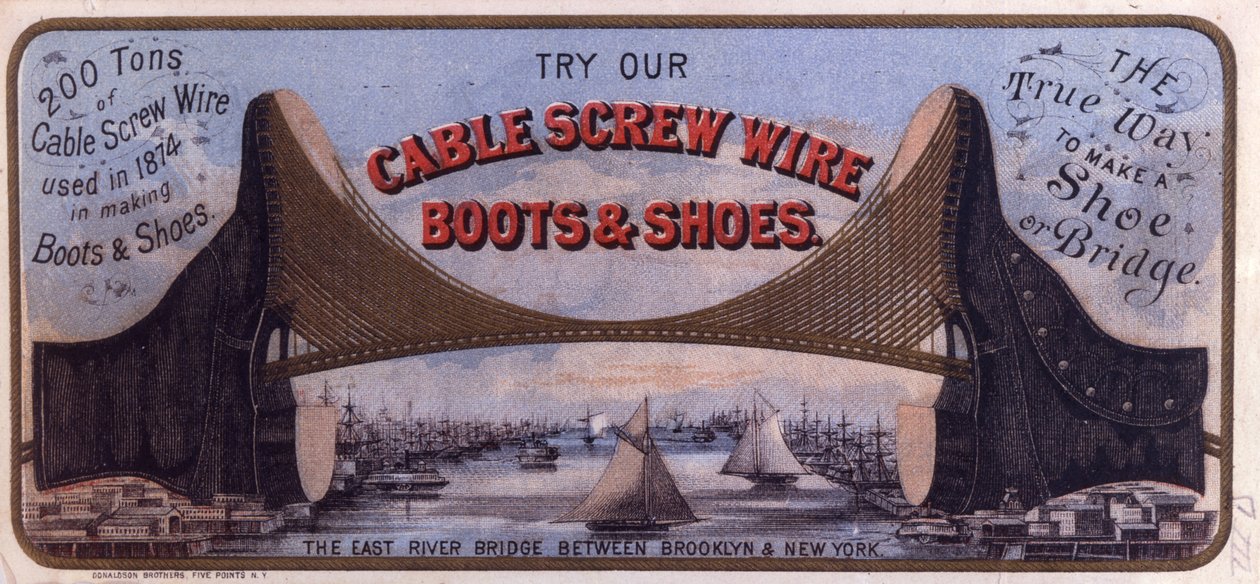 Stivali e scarpe con filo a vite, 1874-75 da American School