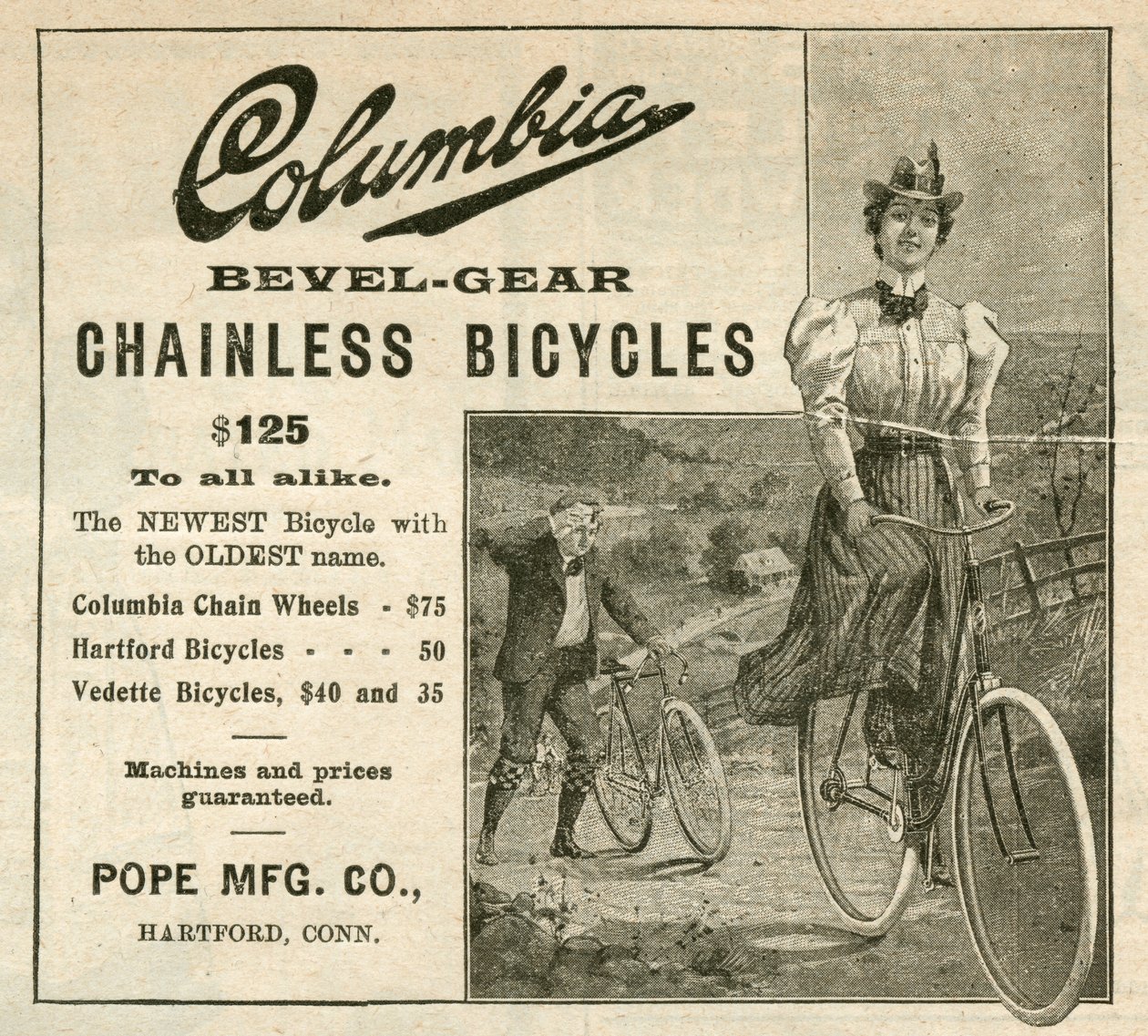 Biciclette senza catena Columbia Bevel-Gear, 1898 da American School