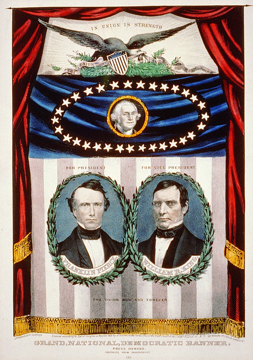 Banner della campagna presidenziale democratica, 1852 da American School