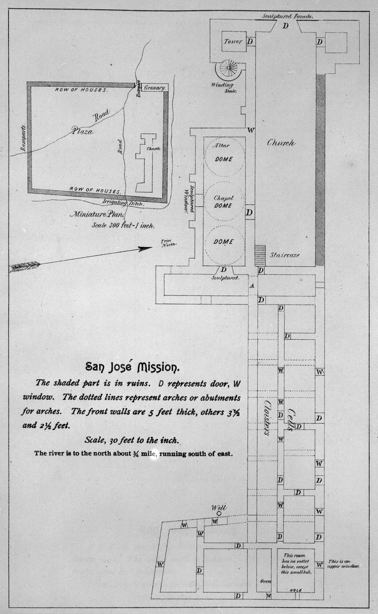 Pianta della missione di San Jose y San Miguel de Aguayo da American School