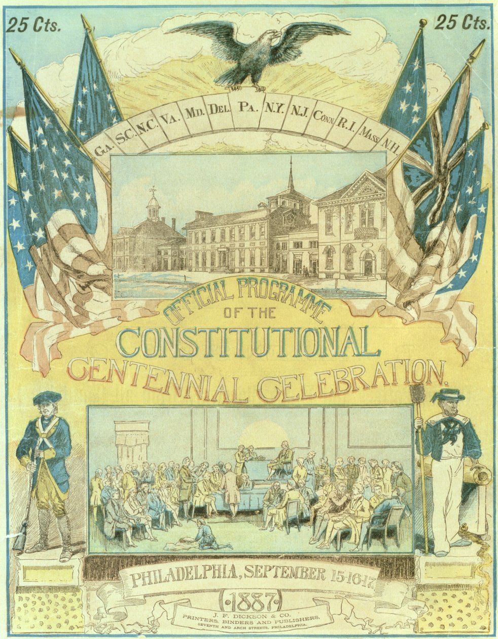Programma ufficiale per la celebrazione del centenario costituzionale nel novembre 1887 da American School