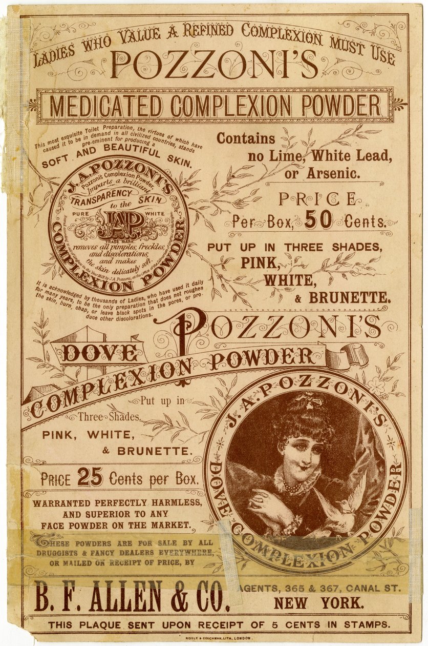 Pozzonis Dove Complexion Powder [verso della carta commerciale] da American School