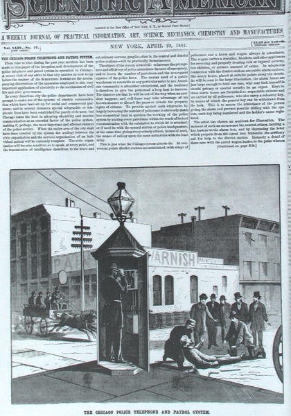 Il Sistema Telefonico e di Pattuglia della Polizia di Chicago, da Scientific American, 23 aprile 1881 da American School