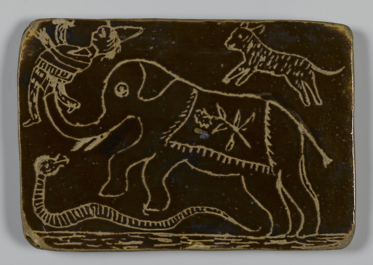 Piastrella con animale da American School