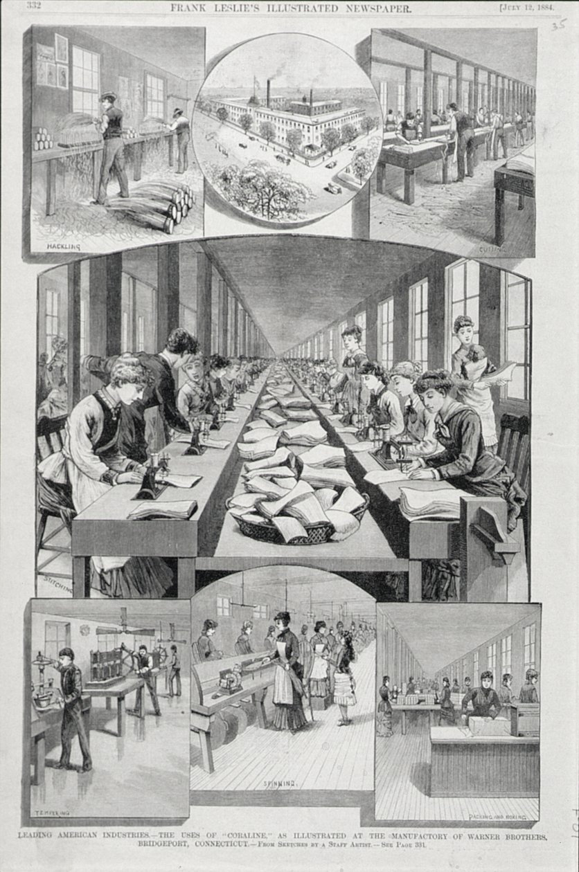 Donne che fanno corsetti, 1884 da American School