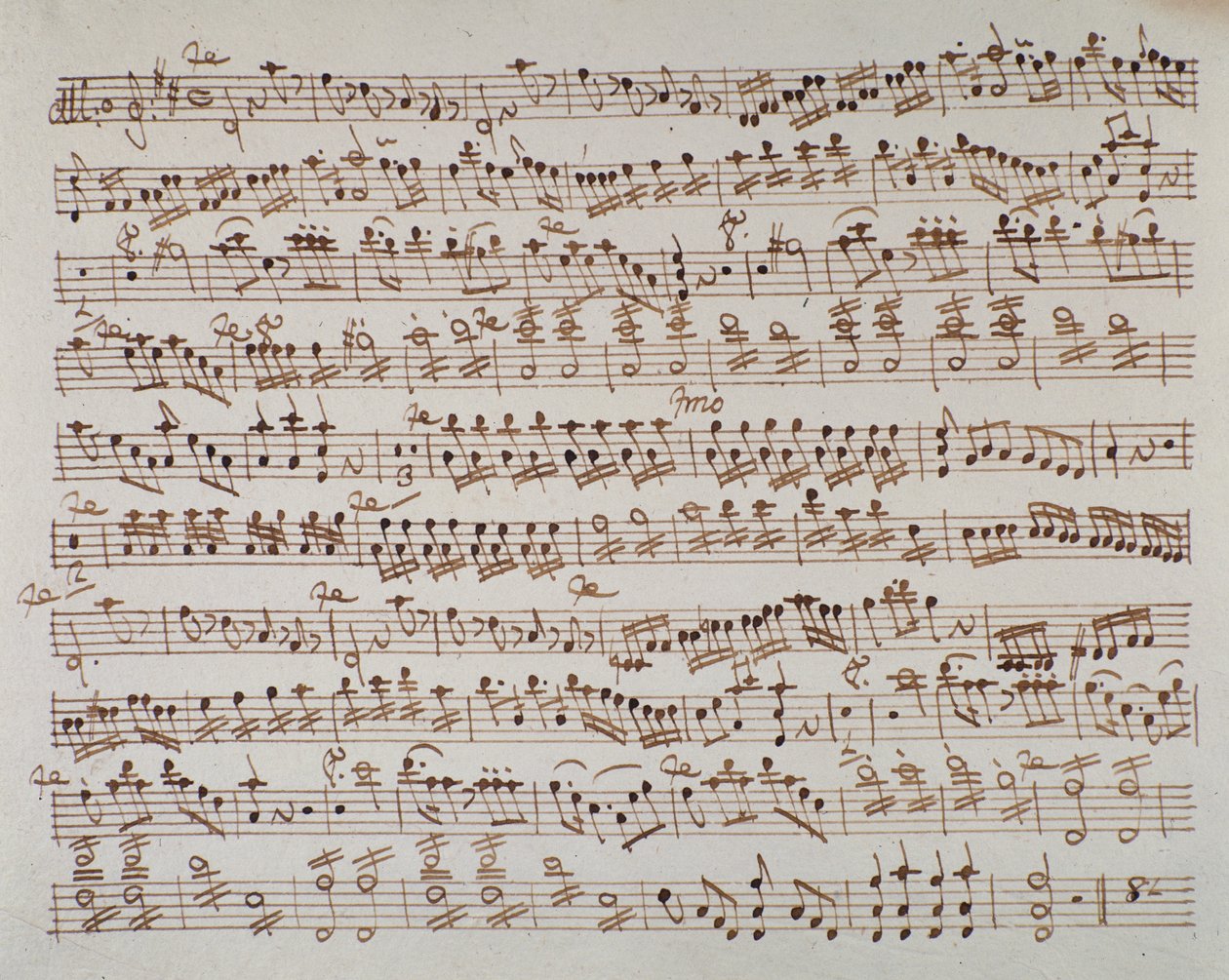 Pagina della partitura musicale del primo violino nell