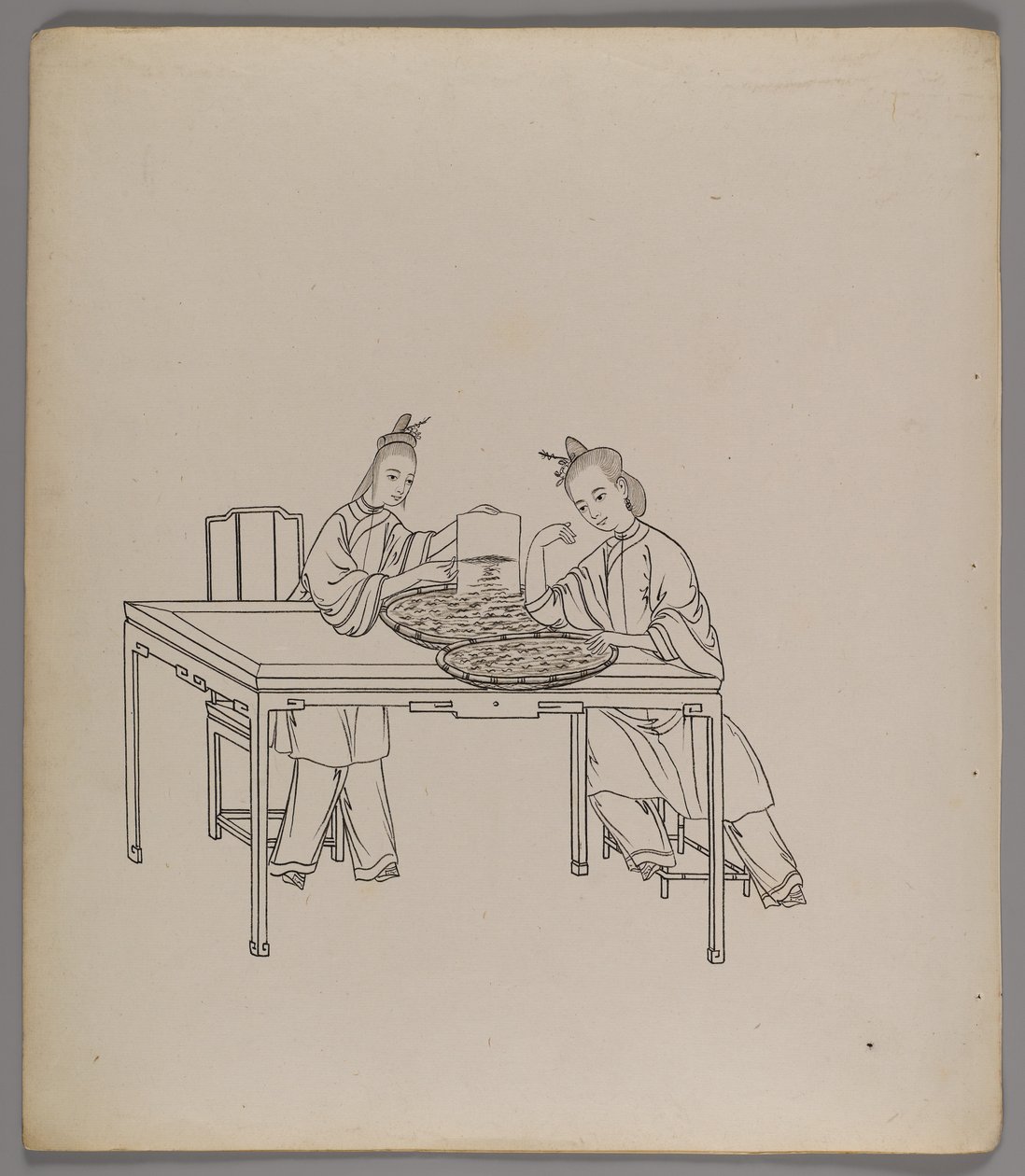 Album di fogli separati: Coltivazione e produzione della seta da Chinese School