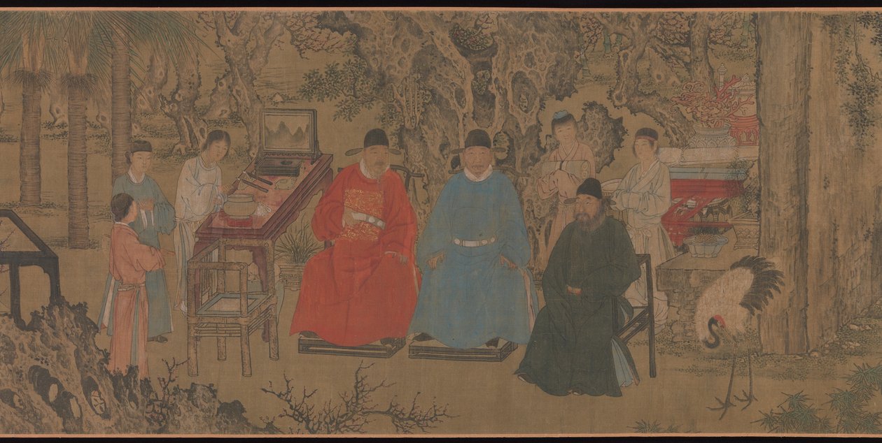 Riunione elegante nel Giardino degli Albicocchi, rotolo, c.1437 da Chinese School