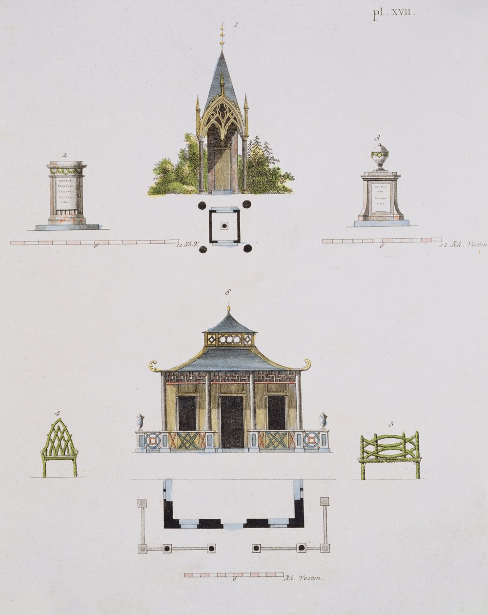 Decorazioni da giardino, da Magazine of Garden Gems, di G. van Laar da Dutch School