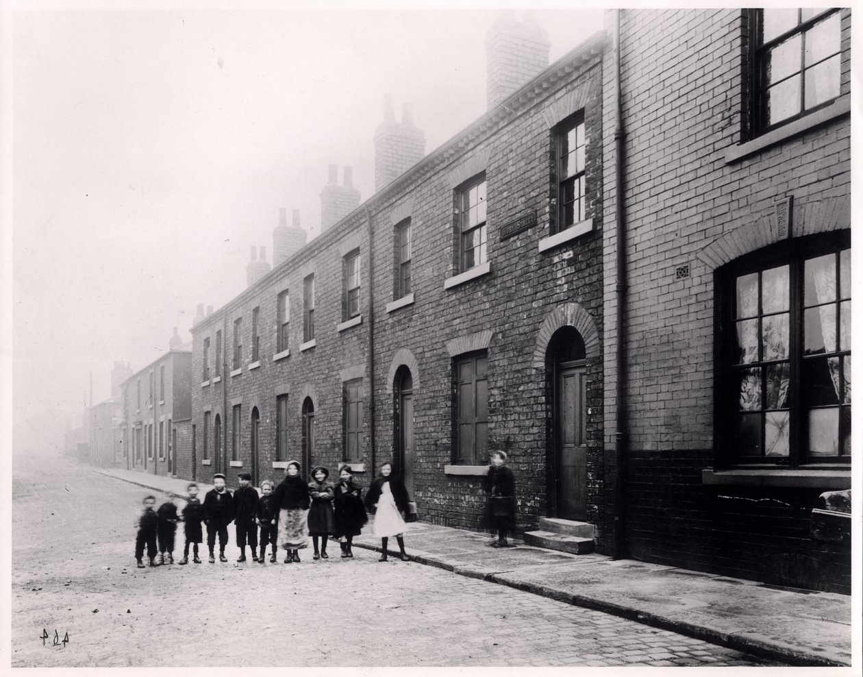 Bambini in Ivory Street, Hunslet, Leeds, dicembre 1901 da English Photographer