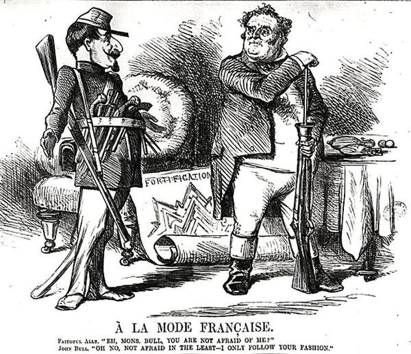 Alla moda francese, da Punch, o il London Charivari, 4 agosto 1860 da English School