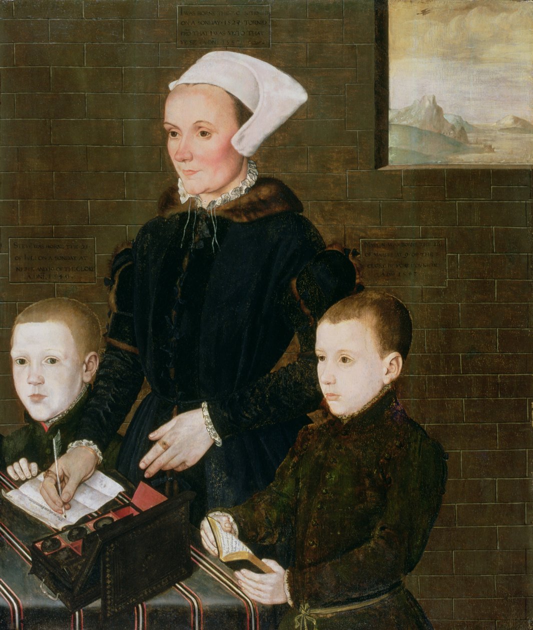 Alice Barnham e i suoi Due Figli Martin e Steven, 1557 da English School