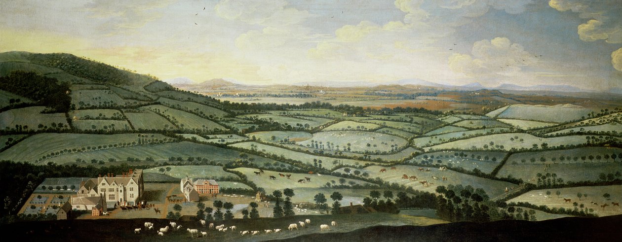 Campagna intorno a Dixton Manor, c.1715 da English School