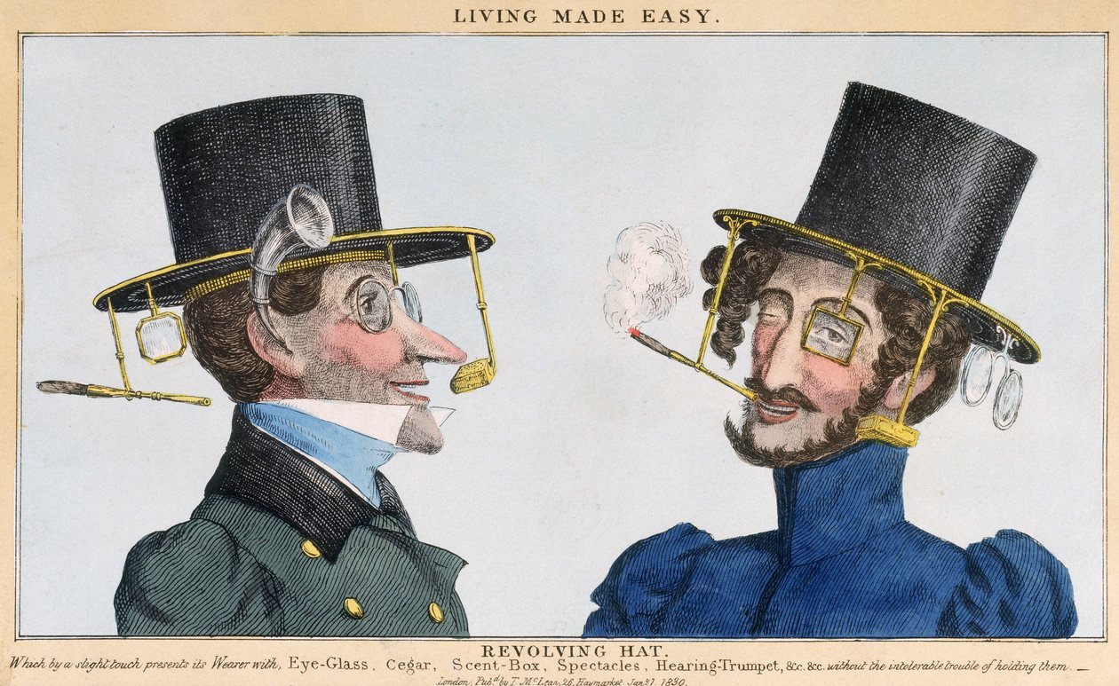 Living Made Easy - Cappello girevole, pubblicato da Thomas McLean, 1 gennaio 1830 da English School