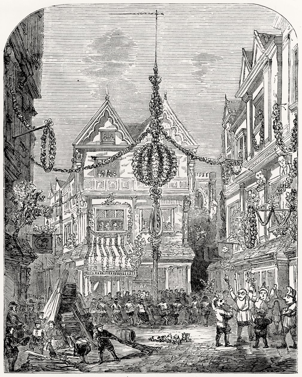 Festeggiamenti per la Restaurazione di Carlo II (1630-85) maggio 1660 da English School