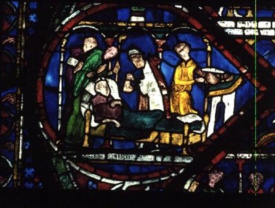 Scena della vita di San Tommaso Becket, finestre della Cappella della Trinità, c.1220 da English School