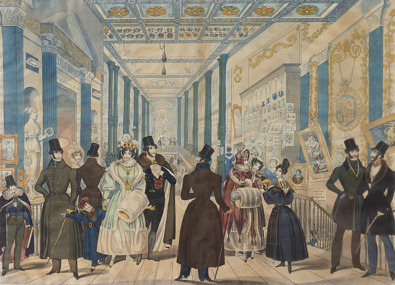 Vista nel Bazaar della Regina, Londra - Mode Invernali da Nov 1833 ad Aprile 1834, pubblicato da B.Read & Co., 1833 da English School