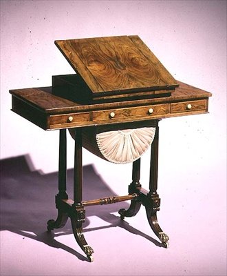 Tavolo da lavoro con leggio e tavola da backgammon, metà XIX secolo da English School