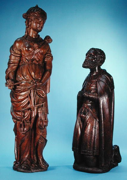 Jehan de Bove che chiede misericordia alla Giustizia da Flemish School